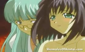 Sexy Redhead Hentai Babe Fucked Hard by a Shemale