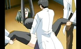 Busty Tied Up Green Haired Hentai Honey Gets a Train Ran on Her