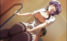 Busty Purple Haired Hentai Nurse Getting Fucked by Her Patient 