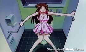 Young Babe Caught in the Bathroom by a Shemale