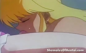 Busty Young Hentai Babe Getting Her Cock Sucked on by a Shemale